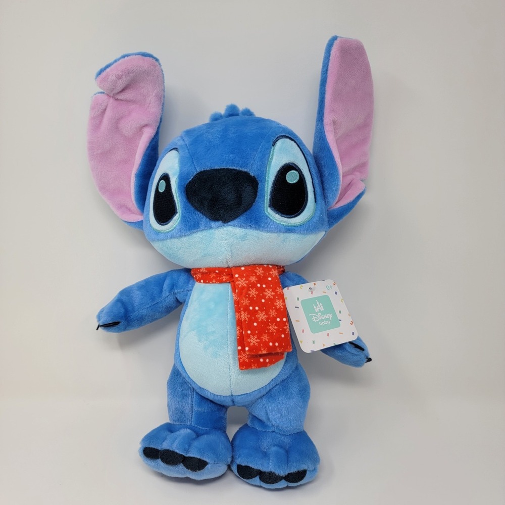 NWT Disney Baby Kids Preferred Winter Red Scarf Stitch Plush Blue Crinkle 16"
